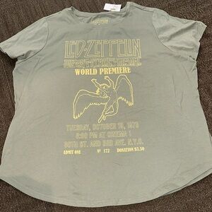 NWT LED ZEPPELIN Women's Short Sleeve Tee - Green